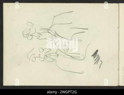 Deux femmes debout, 1875 - 1934 feuille 8 verso du carnet de croquis LVII avec 29 feuilles. Le document de la Haye (éventuellement). crayon. craie adulte femme (+ debout) Banque D'Images