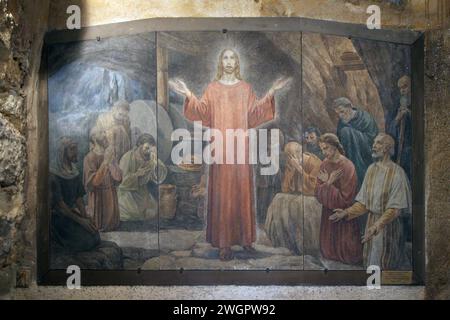 Grotte catholique de Gethsémané alias grotte de trahison, Mont des oliviers, Jérusalem, Israël Banque D'Images