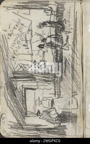Figures dans la rue, George Hendrik Breitner, 1896 page 1, Voorste Schutblad, d'après un carnet de croquis avec 20 magazines. Carton Amsterdam. Chalk Street (+ ville(-scape) avec chiffres, personnel) Amsterdam Banque D'Images