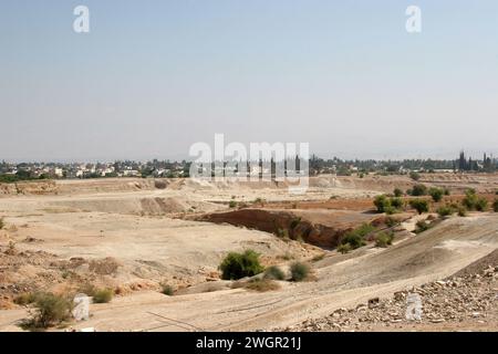 Vue de l'ancienne ville de Jéricho depuis l'ouest, vallée du Jourdain, Cisjordanie, Palestine, Israël Banque D'Images