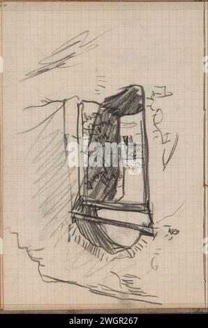 Ombre dans un portail, 1892 le portail montre un paysage, vraisemblablement à Prinkipo. Page 45 d'un carnet de croquis avec 54 feuilles. Arche de craie Istanbul, archivolt  architecture. paysages. ombre Banque D'Images