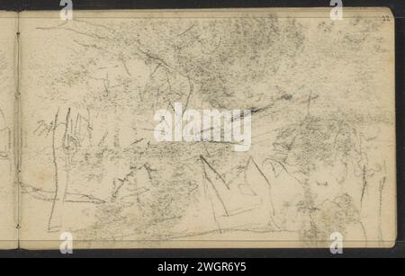 Paysage, 1892 page 22 recto d'un carnet de croquis avec 25 feuilles. papier. paysages de craie Banque D'Images
