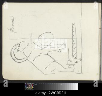 Ornement avec un Capricorne, c. 1928 feuille 3 verso d'un carnet de croquis avec 24 feuilles. papier. crayon décoratif dérivé de formes animales Banque D'Images