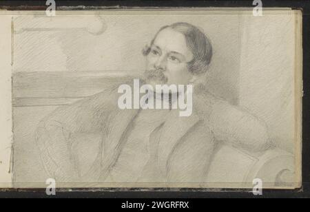 Portrait de Norman, capitaine suédois de l'artillerie, 1845 L'homme est assis sur un canapé dans un coin. Page 11 recto d'un carnet de croquis avec 61 feuilles. papier. crayon de personnes historiques (portraits et scènes de la vie). uniformes (militaires) Banque D'Images