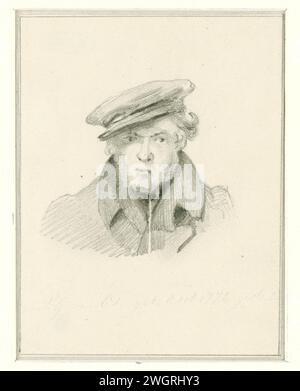 Autoportrait de Pieter Gerardus van OS, Pieter Gerardus van OS, 1786 - 1839 papier à dessin. portrait au crayon, autoportrait d'artiste. personnes historiques Banque D'Images