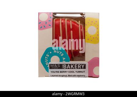 Vous êtes Berry Cool Yumnut, croisé entre un beignet et un yum en boîte, de la boulangerie M&S en magasin isolée sur fond blanc Banque D'Images