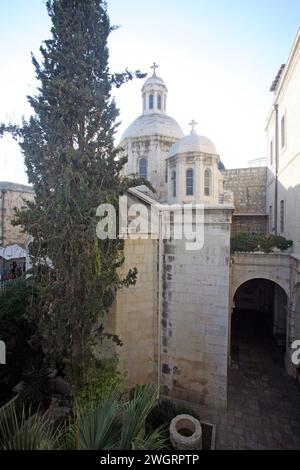 L'Église de la condamnation et de l'imposition de la Croix, via Dolorosa, deuxième station de la croix, dans la vieille ville de Jérusalem, Israël Banque D'Images