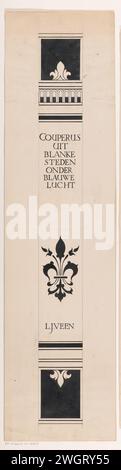 Conception d'un pont de livre pour : Louis Couperus, des villes blanches sous Blue Air, 1912-1913, Karel Sluijterman, dans ou avant 1912 - 1913 papier à dessin. Encre de Inde (encre). peinture de pont. architecture crayon/pinceau. feuillage, tendres, branches  ornement Banque D'Images