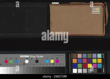 Carnet de croquis avec 33 feuilles, Anton Mauve, 1876 - c. 1879 Carnet de croquis composé de 33 feuilles avec principalement des paysages avec des bergers et des moutons et des prairies avec des vaches et des producteurs de traite. Aussi quelques études de figures, des paysages avec des maisons rurales et une étude préliminaire pour la peinture «promenade du matin le long de la plage» de 1876. papier. boekband : lin (matière). boekband : carton. craie. ferme à crayons ou maison solitaire dans le paysage. berger, berger, berger, berger, berger, vacher, etc. paysages Banque D'Images