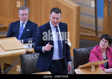 Édimbourg Écosse, Royaume-Uni 06 février 2024. Russell Findlay au Parlement écossais. crédit sst/alamy live news Banque D'Images