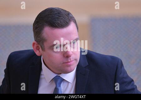 Édimbourg Écosse, Royaume-Uni 06 février 2024. Douglas Ross au Parlement écossais. crédit sst/alamy live news Banque D'Images