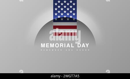 Memorial Day USA. Souvenez-vous et honorez. Fête fédérale pour se souvenir et honorer les personnes décédées dans les forces armées des États-Unis. Vecteur minimal Illustration de Vecteur
