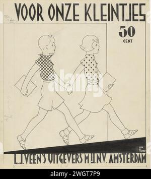 Création de groupes pour : Henriëtte Dietz et al., pour nos petits : histoires illustrées à lire et à lire pour les enfants âgés de 5 à 8 ans, c. 1928, c. 1928 dessinant Un garçon avec une chemise à carreaux et une fille avec une blouse à pois marchant main dans la main, chacun avec un livre sous le bras. papier. Encre de Inde (encre). peinture de pont. stylo crayon / brosse transportant quelque chose. diriger quelqu'un par la main ou le poignet Banque D'Images