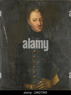 Charles XII (1682-1718), roi de Suède, David von Krafft (copie d'après), 1700 - 1750 peinture Portrait de Karel XII, roi de Suède. Coupé en deux, debout, avec la main gauche sur le côté. Copie par un inconnu à l'original de David von Krafft. toile. Peinture à l'huile (peinture) personnes historiques Suède Banque D'Images