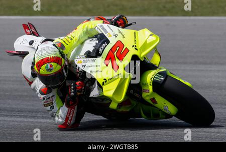 Kuala Lumpur, Malaisie. 06th Feb, 2024. Le pilote italien Marco Bezzecchi du Pertamina Enduro VR46 MotoGP Team en action lors des essais officiels MotoGP de Sepang sur le circuit international de Sepang. Crédit : SOPA images Limited/Alamy Live News Banque D'Images