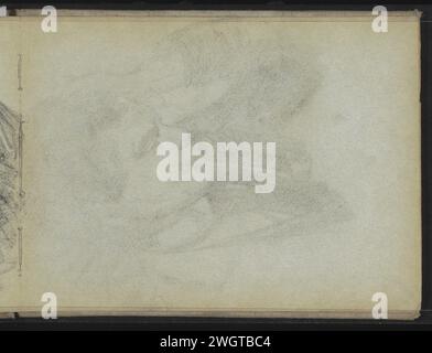 Abklatsch du dessin à la craie page 9 verso, 1890 - 1922 page 10 recto d'un carnet de croquis avec 11 feuilles. papier Banque D'Images