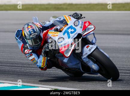 Kuala Lumpur, Malaisie. 06th Feb, 2024. Le pilote espagnol Alex Marquez de Gresini Racing MotoGP en action lors des essais officiels du MotoGP de Sepang sur le circuit international de Sepang. Crédit : SOPA images Limited/Alamy Live News Banque D'Images