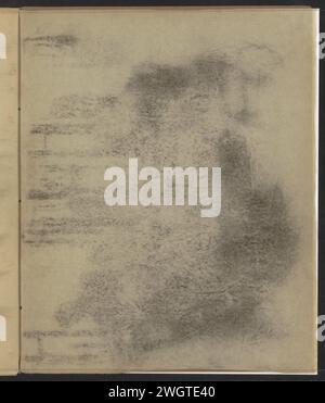 Abklatsch d'un dessin à la craie, 1890 - 1931 le dessin, probablement d'un intérieur avec des figures à une table, n'est plus présent dans le carnet de croquis. Page 19 recto d'un carnet de croquis avec 19 feuilles. papier Banque D'Images