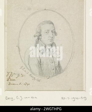 Portrait de J.H. Kiers, in Ovaal, Gijsbertus Johannus van den Berg, 1791 papier à dessin. portrait au crayon, autoportrait d'artiste. personnes historiques Banque D'Images