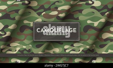 Set 5 motifs Camouflage sans couture. Illustration de guerre. Texture militaire traditionnelle. Arrière-plan militaire Illustration de Vecteur