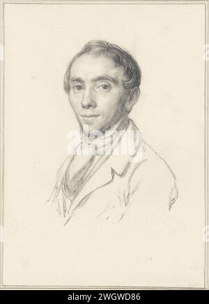 Portrait de Willem Hendrik Schmidt, Cornelis Cels, 1788 - 1859 papier à dessin. portrait au crayon, autoportrait d'artiste. personnes historiques Banque D'Images