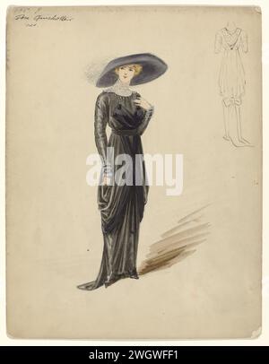 Japon 'Don Quichotte' Van Doeuillet, 1910, No 106, Anonyme, d'après George Doeuillet, c. 1910 dessin Klangon de 1910 de la Maison de mode Doeuillet avec le nom de 'Don Quichotte'. Dessinateur : Franceafter design by : Paris paper. aquarelle (peinture). stylos à encre / brosses mode plaques. coiffure : chapeau (+ vêtements pour femmes). robe, robe (+ vêtements pour femmes) Banque D'Images