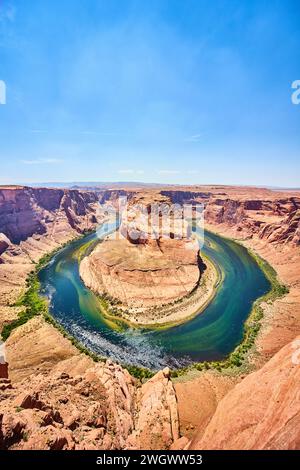 Horseshoe Bend vue panoramique, Arizona - perspective aérienne Banque D'Images
