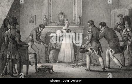 Arrestation de la Duchesse de Berry à Nantes le 7 novembre 1832 - Jean-Henri Marlet. Banque D'Images