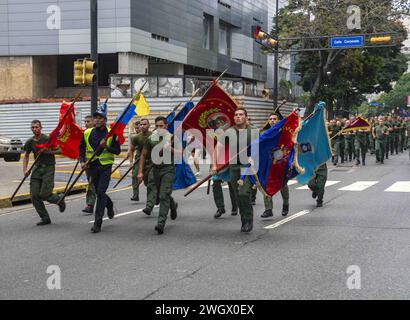 Caracas, Miranda, Venezuela. 4 février 2024. Célébration du 32ème anniversaire du 4 février 1992, ''Journée de la dignité nationale'', date du coup d'État dirigé par Hugo Chavez Frias au Venezuela. Caracas, 4 février 2024 (image crédit : © Jimmy Villalta/ZUMA Press Wire) USAGE ÉDITORIAL SEULEMENT! Non destiné à UN USAGE commercial ! Banque D'Images