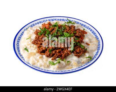 Ali Nazik Kebab turc avec yaourt, viande hachée et aubergines rôties ou aubergines Kebap. Banque D'Images