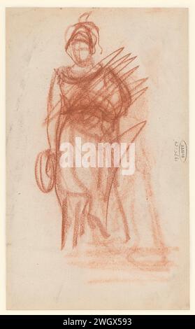 Figurine Minerva croisée, Jakob Smits, 1865 - 1928 papier à dessin. Chalk (histoire de) Minerva (Pallas, Athena) Banque D'Images