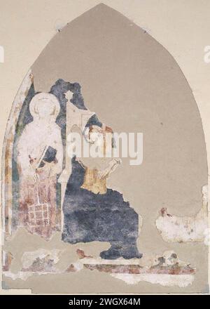 Artista laziale, Madonna col Bambino in trono e san Lorenzo (XIII-XIV secolo). Banque D'Images