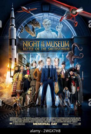 Nuit au musée : Battle of the Smithsonian (2009) réalisé par Shawn Levy et mettant en vedette Ben Stiller, Owen Wilson et Amy Adams. Le garde de sécurité Larry Daley infiltre l'institution Smithsonian afin de sauver Jedediah et Octavius, qui ont été envoyés au musée par erreur. Affiche US One Sheet ***USAGE ÉDITORIAL SEULEMENT***. Crédit : BFA / 20th Century Fox Banque D'Images