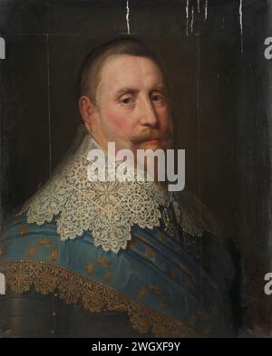 Portrait de Gustave II Adolf (1594-1632), roi de Suède, Michiel Jansz van Mierevelt (copie d'après), dans ou après c. 1633 peinture Portrait de Gustave II Adolf, roi de Suède. Buste à droite. panneau. Peinture à l'huile (peinture) personnes historiques Suède Banque D'Images