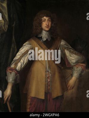 Portrait de Rupert (1619-1682), Prince-Palatin du Rhin, en robe de combat, Anthony van Dyck (copie d'après), d'après vers 1645 peinture Portrait du Prince Ruprecht, Palatin sur le Rhin. Genou, debout avec commandosta dans la main droite. Copie à l'original en Angleterre. toile. Peinture à l'huile (peinture) personnes historiques pays-Bas. Allemagne Banque D'Images