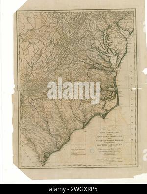 Atlas des batailles de la Révolution américaine, feuille 24- les Marches de Lord Cornwallis dans les provinces du Sud, aujourd'hui États d'Amérique du Nord ; comprenant les deux Carolines, avec la Virginie et le Maryland, et les (...) Banque D'Images
