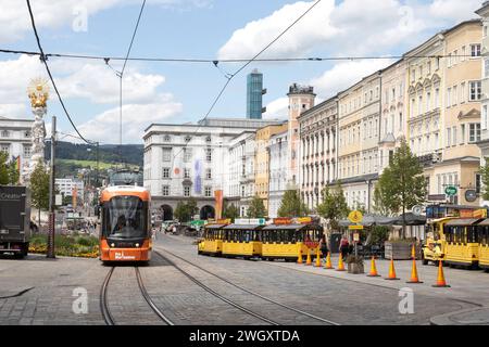 Place principale à Linz, haute-Autriche, Autriche Banque D'Images