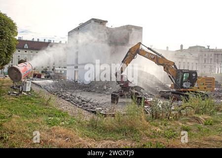 Démantèlement des logements alternatifs du Parlement à Vienne, Autriche Banque D'Images