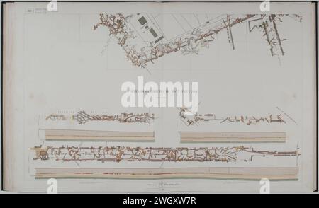 Atlas souterrain de la ville de Paris - 19. Coupes des carrières du Mont-Parnasse - BHVP. Banque D'Images