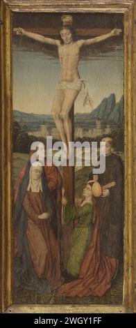 Attribué au Maître de la légende de Sainte Ursula - la Crucifixion, avec un Saint Abbé, Cat. 322a. Banque D'Images