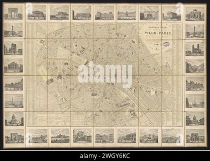 Auguste Logerot, Nouveau plan itinéraire de la ville de Paris, 1841 - e-rara. Banque D'Images