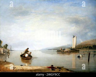 Augustus Wall Callcott (1779-1844) - Dead Calm, bateaux au large du château de Cowes Banque D'Images