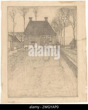 Maison parentale à de Knijpe, Jan Mankes, dans ou avant 1914 papier à dessin. crayon. Craie logement rural, par exemple maison de campagne, villa, chalet Knijpe, le Banque D'Images