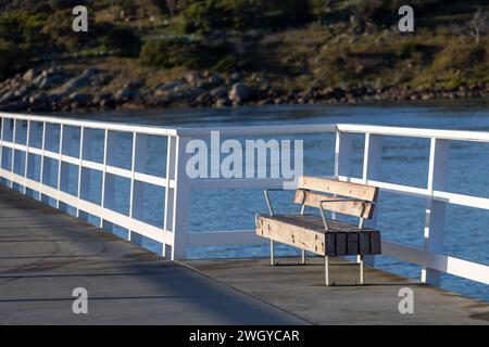 Les nouvelles banquettes de chaussée entre Victor Harbor et Granite Island en Australie du Sud le 11 septembre 2023 Banque D'Images