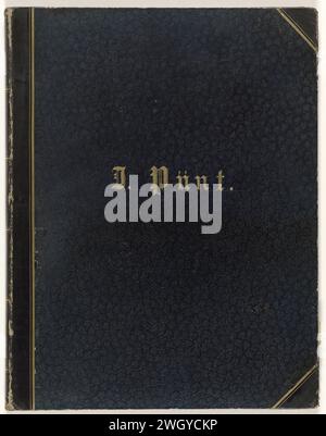 Album avec illustrations pour Hoogvliets 'Abraham de Ariesvader', Jan Punt, 1744 - 1745 album. Album de dessin composé de 89 pages avec 12 dessins pour illustrations réalisées en 1744-45 pour Arnold Hoogvliets 'Abraham de Ariesvader'. Choisit des dessins sur la page de droite, sur la page de gauche des textes bibliques écrits et une introduction avec une courte biographie de l'artiste. Reliure de livre en papier noir avec motif de feuille, coins et crête de livre en cuir noir avec bord doré, inscription en or 'J. point'. Les mises en plan ont inv.no. RP-T-1961-150 À RP-T-1961-161. papier. encre. Crayon / pinceau histoire d'Abraham Banque D'Images