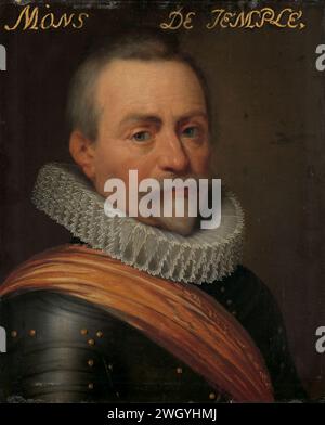 Portrait d'Olivier van den Tempel (1540-1603), seigneur de Corbeecke, Jan Antonisz van Ravesteyn (atelier de), c. 1609 - c. 1633 peinture Portrait d'Olivier van den Tempel (1540-1603), seigneur de Corbeecke. Commandant suprême des troupes des États généraux. Buste à droite, en armure. Fait partie de la série de portraits du Stadhouderlijk Hof à Leeuwarden. panneau. peinture à l'huile (peinture) personnes historiques Banque D'Images