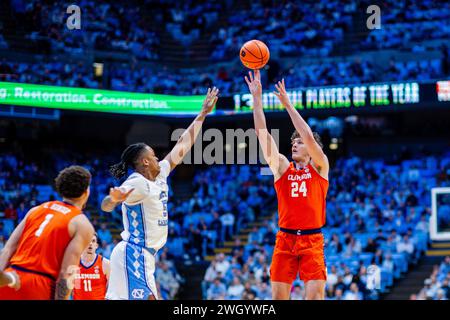 Chapel Hill, Caroline du Nord, États-Unis. 6 février 2024. Match de basket-ball ACC au Dean Smith Center à Chapel Hill, Caroline du Nord. (Scott Kinser/CSM) (image crédit : © Scott Kinser/Cal Sport Media). Crédit : csm/Alamy Live News Banque D'Images