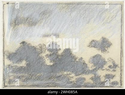 Étude des nuages, Adolf le Comte, 1860 - 1921 papier à dessin. nuages de craie Banque D'Images