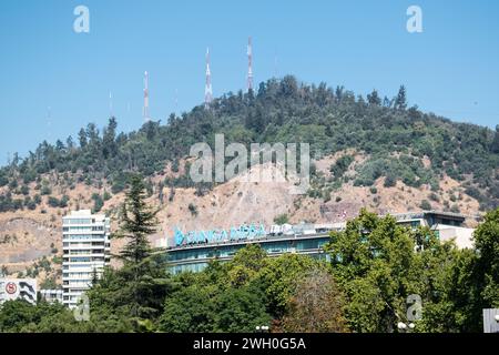 Colline de San Cristobal à Santiago, Chili Banque D'Images