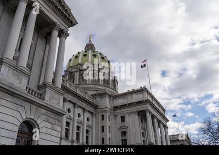 Nuages au-dessus du Capitole Harrisburg, Pennsylvanie Banque D'Images